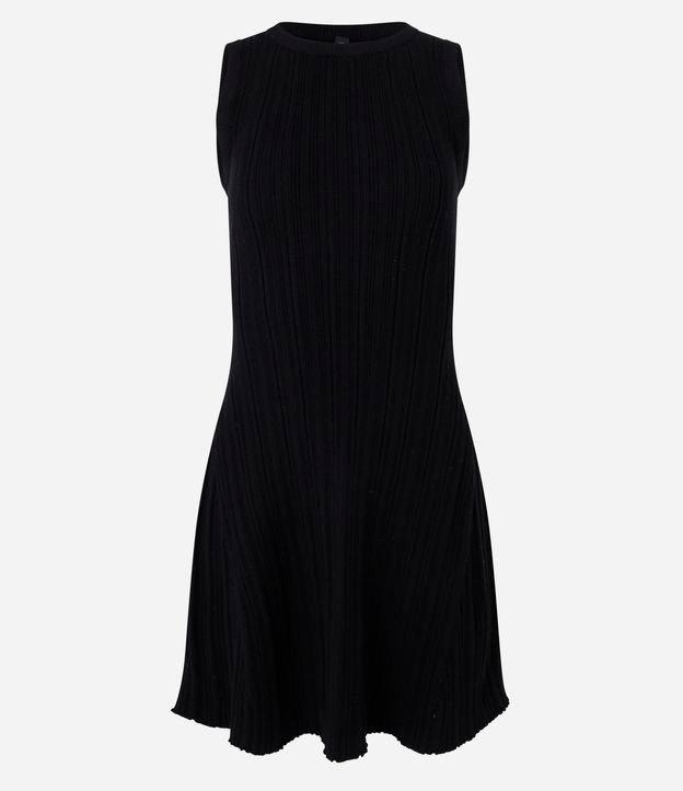 Vestido Curto em Tricô sem Manga - 1