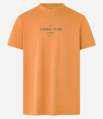 Camiseta em Algodão com Estampa Lettering O Beija - Flor
