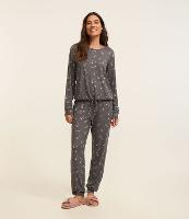 Pijama Longo com Tecido de Toque Suave e Estampa Coquetéis - 1