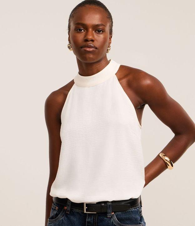 Blusa com Gola Halter Dobrada e Efeito Airflow - 2