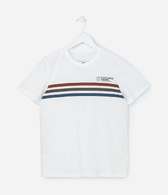 Camiseta Inafantil com Estampa Listras - Tam - Tam 5 a 14 Anos