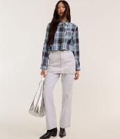 Camisa Curta em Flanela Xadrez com Brilhos Aplicados - 2