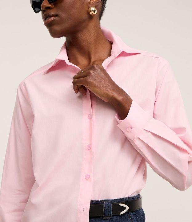 Camisa Oversized em Tricoline com Fio Tinto e Botões - 2