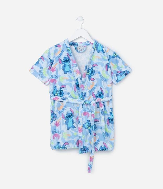 Roupão Infantil Atoalhado com Estampa do Stitch - Tam P ao GG - 1