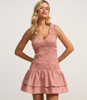 Vestido Curto em Tricoline com Lastex e Laço nas Costas - 1