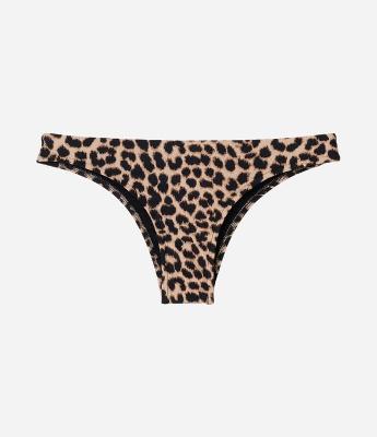 Biquíni Calcinha Básica em Microfibra Estampada Animal Print Onça