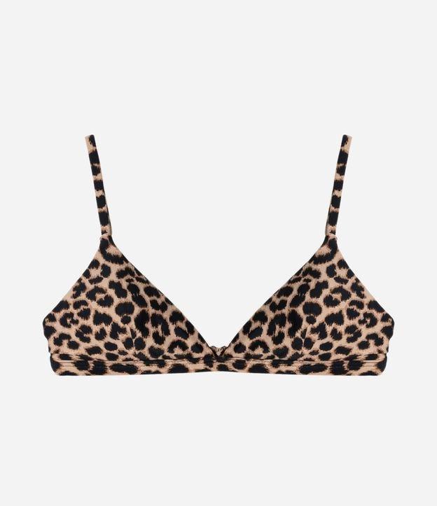 Biquíni Top Triangulo Fixo em Microfibra Estampado Animal Print Onça - 1