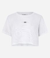 Camiseta Cropped Esportiva em Microfibra Texturizada e Estampa On - 1