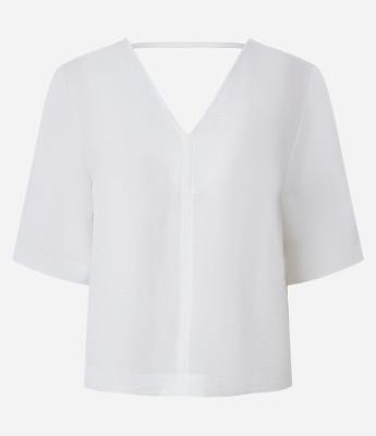 Blusa Soltinha em Crepe com Decote V