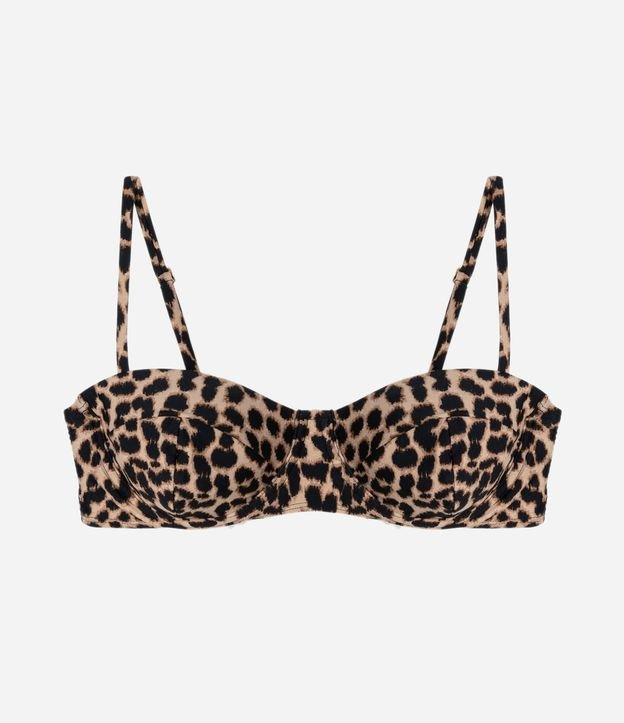 Biquíni Top Meia Taça em Microfibra Estampa Animal Print Onça - 1