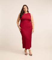 Vestido New Midi  Gola Redonda e Franzido Curve & Plus Size - 2