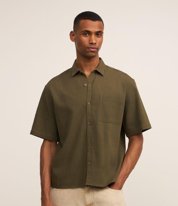 Camisa Boxy em Algodão com Bolso e Textura - 2