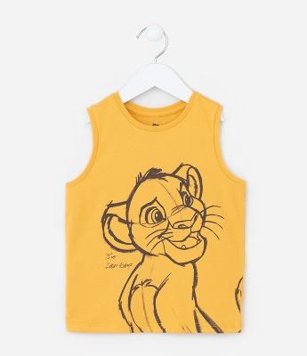 Regata Infantil com Estampa do Simba Rei Leão - Tam 1 a 5 Anos