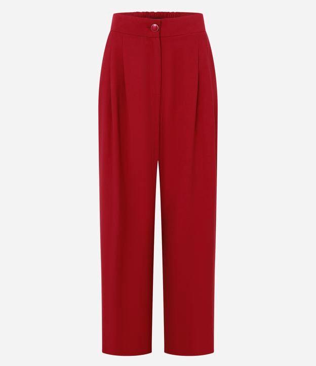 Calça Wide Leg Alfaiatada em Vicose com Pregas - 1