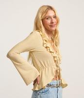 Blusa Texturizada com Babados e Amarração Frontal - 3