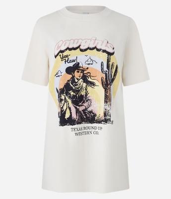 Camiseta T-shirt em Algodão com Estampa Cowgirls