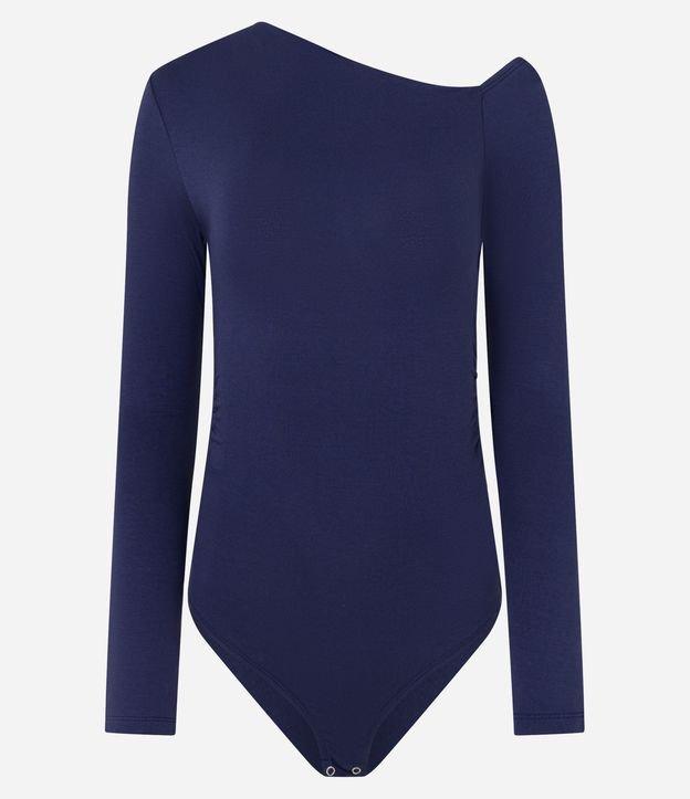 Body em Viscose com Decote Um Ombro Só e Franzidos - 1