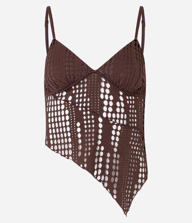 Blusa Texturizada com Alças Finas e Detalhes Vazados - 1