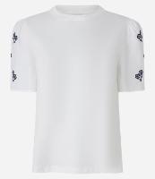 Blusa em Algodão com Bordado Floral na Manga Bufante - 1