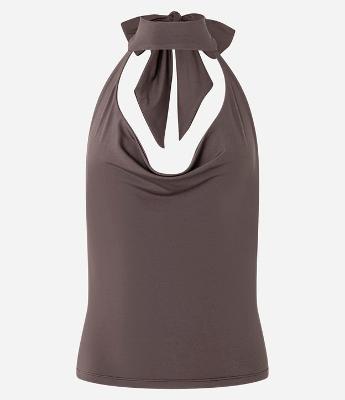 Blusa Frente Única em Jersey com Decote Degagê