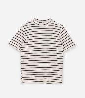 Blusa em Ribana com Gola Alta e Listras Curve & Plus Size - 1