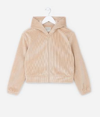 Jaqueta Infantil em Plush Canelada - Tam 5 a 14 Anos