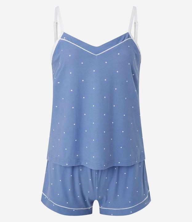 Pijama Short Doll em Peach Touch com Estampa Poá - 1