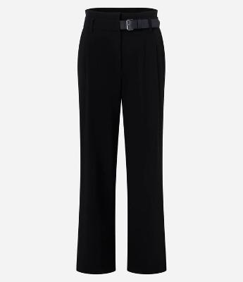 Calça Wide Leg Alfaiatada com Cinto em PU