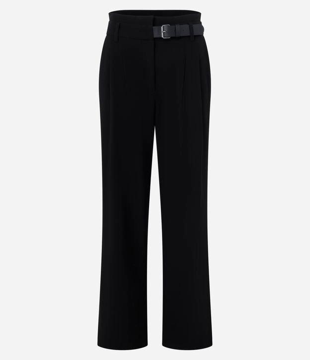 Calça Wide Leg Alfaiatada com Cinto em PU - 1
