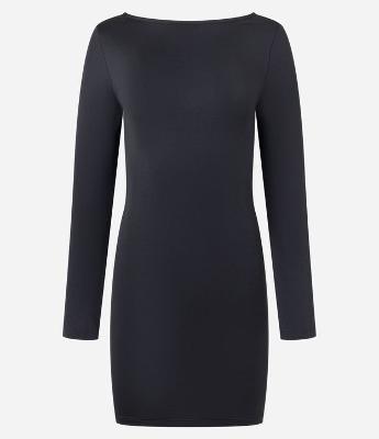 Vestido Curto em Jersey com Decote Degagê nas Costas