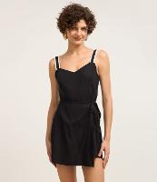 Macaquinho em Algodão com Vivo Contrastante e Amarração na Cintura - 1