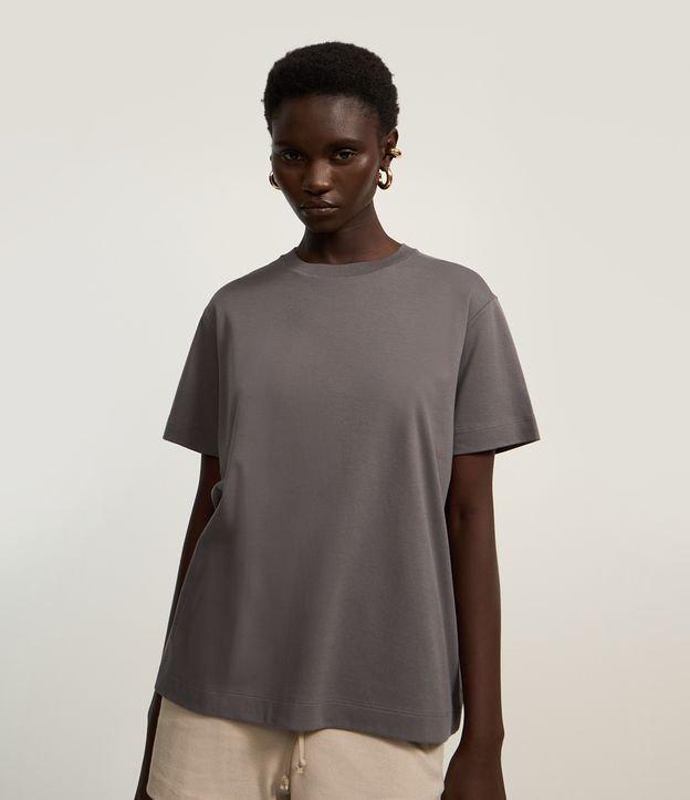 Camiseta Boxy em Algodão com Manga Curta - 1