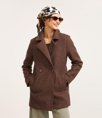 Casaco Alongado em Polyvelour com Textura Boucle