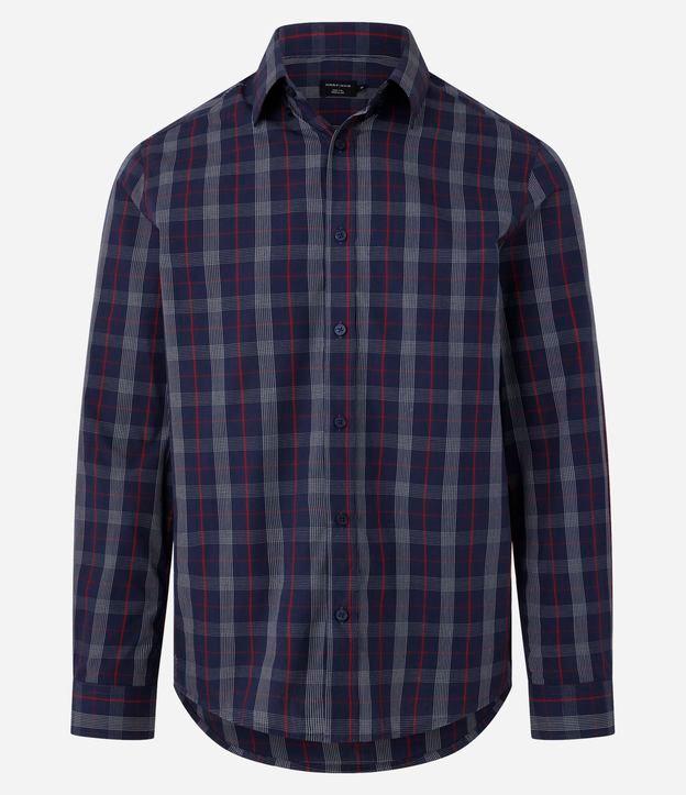 Camisa em Tricoline com Estampa Xadrez - 1