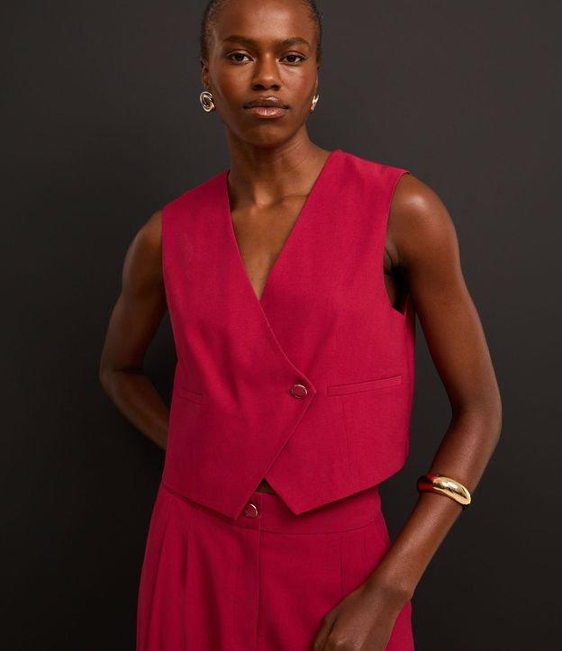 Colete Alfaiatado em Viscose com Decote V Transpassado - 2