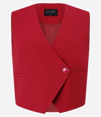 Colete Alfaiatado em Viscose com Decote V Transpassado