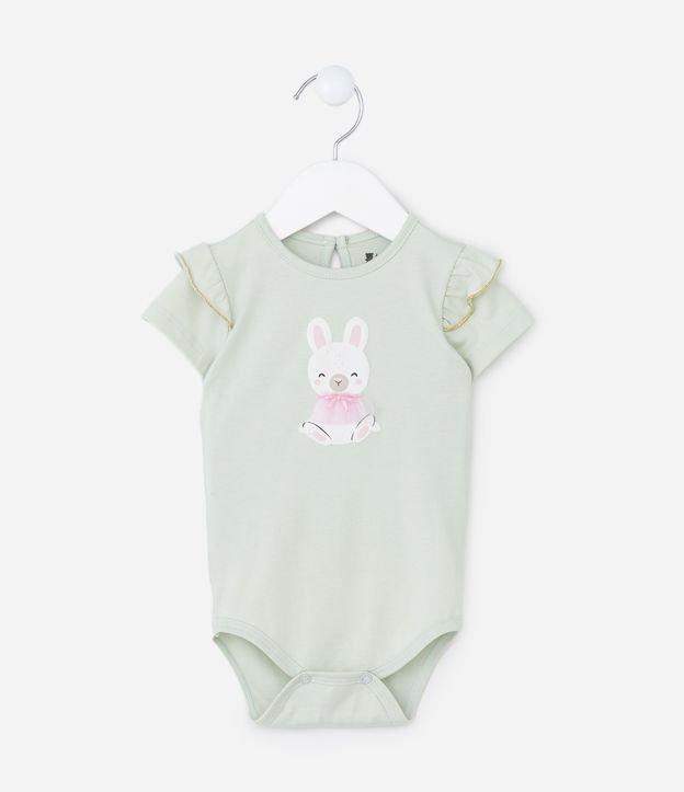 Body Infantil com Babados e Estampa Coelha - Tam  0 a 18 meses - 1
