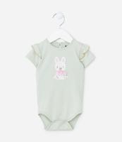 Body Infantil com Babados e Estampa Coelha - Tam  0 a 18 meses - 1