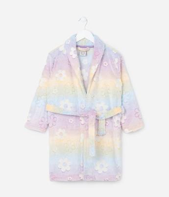 Roupão Infantil com Estampa Flores Brilha no Escuro - Tam 3 a 16 Anos