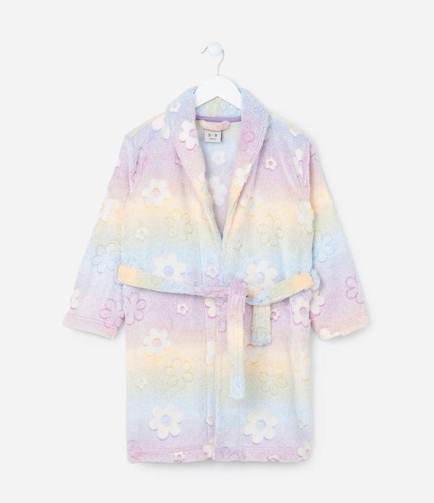 Roupão Infantil com Estampa Flores Brilha no Escuro - Tam 3 a 16 Anos - 1