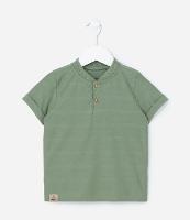 Camiseta Infantil Texturizada com Gola Henley - Tam 1 a 6 Anos - 1