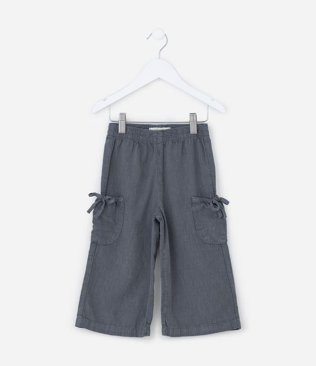 Calça Wide Leg Infantil com Bolsinhos e Laços - Tam 1 a 6 Anos - 1