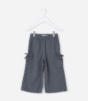 Calça Wide Leg Infantil com Bolsinhos e Laços - Tam 1 a 6 Anos - 1