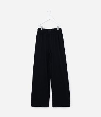 Calça Wide Leg Infantil em Cotton Malhão - Tam 5 a 14 anos