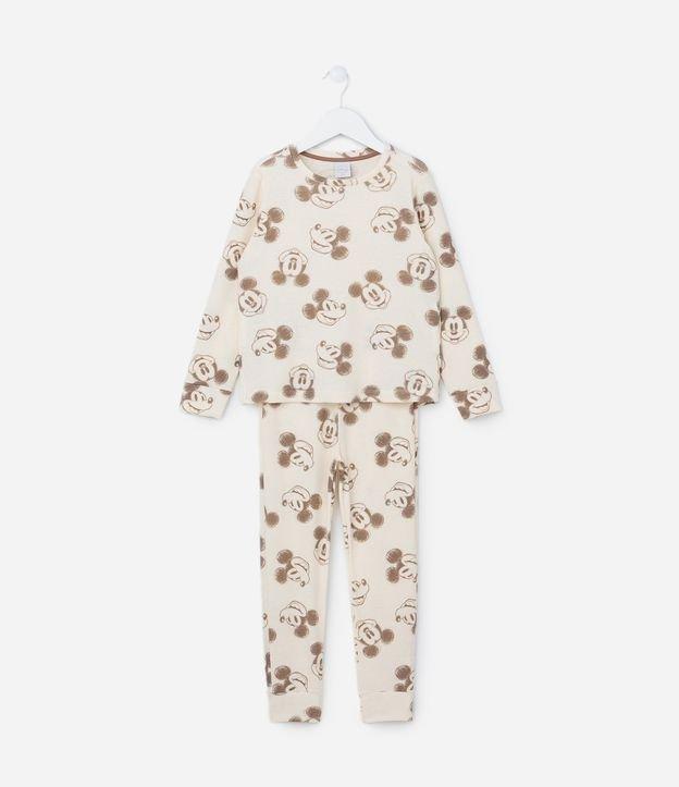 Pijama Infantil Canelado com Estampa do Mickey - Tam 2 a 8 Anos - 1