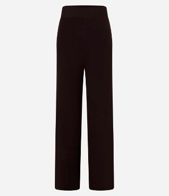 Calça Reta em Tricô com Cós Elástico