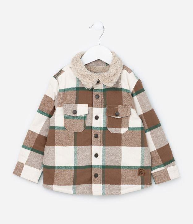 Camisa Infantil Xadrez com Forro em Sherpa - Tam 1 a 6 Anos - 1