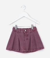 Saia Infantil Jeans com Pregas - Tam 1 a 6 Anos - 1