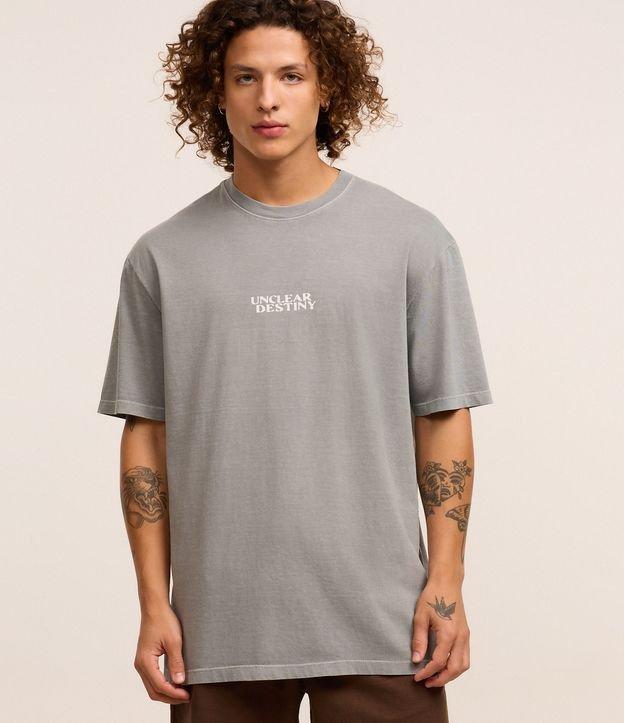 Camiseta Relaxed em Algodão com Estampa Lettering - 2