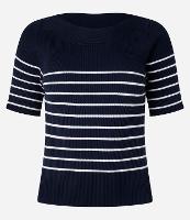 Blusa Listrada em Tricô com Textura Canelada - 1